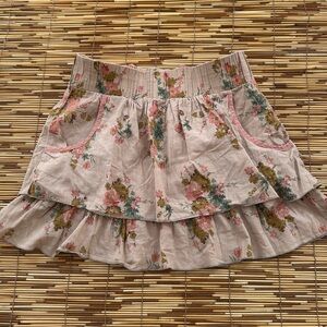 Vintage Floral Tiered‎ Miniskirt Women’s Medium Floral boho Cottagecore Twee